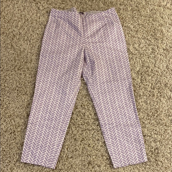 Peserico made in Italy 🇮🇹 Purple and White Patterned Pants size 44 - Picture 1 of 6